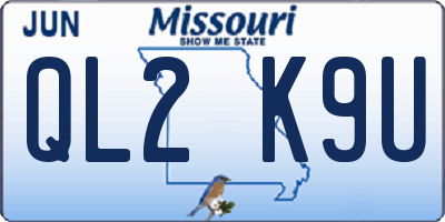 MO license plate QL2K9U