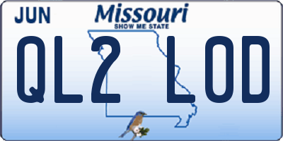 MO license plate QL2L0D