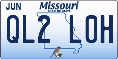MO license plate QL2L0H