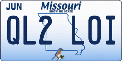 MO license plate QL2L0I