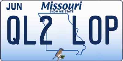 MO license plate QL2L0P