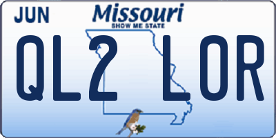 MO license plate QL2L0R