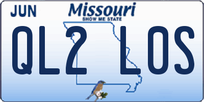 MO license plate QL2L0S