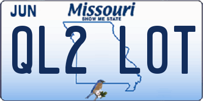 MO license plate QL2L0T