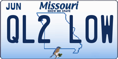 MO license plate QL2L0W
