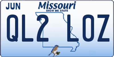 MO license plate QL2L0Z