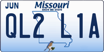 MO license plate QL2L1A