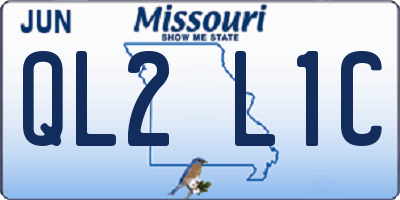 MO license plate QL2L1C