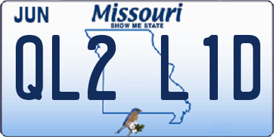 MO license plate QL2L1D