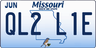 MO license plate QL2L1E
