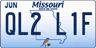 MO license plate QL2L1F