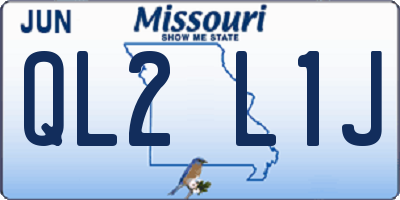 MO license plate QL2L1J