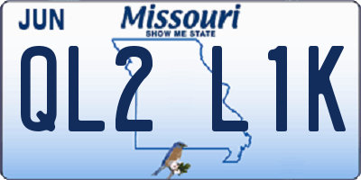 MO license plate QL2L1K