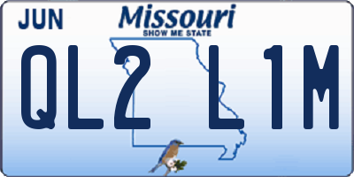 MO license plate QL2L1M