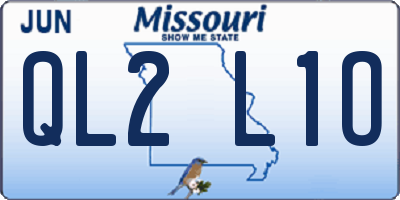MO license plate QL2L1O
