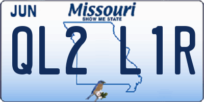 MO license plate QL2L1R