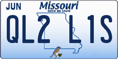 MO license plate QL2L1S