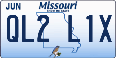 MO license plate QL2L1X