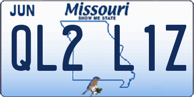 MO license plate QL2L1Z