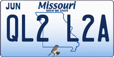 MO license plate QL2L2A