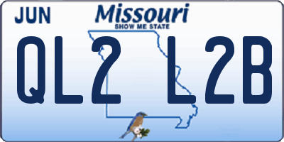 MO license plate QL2L2B