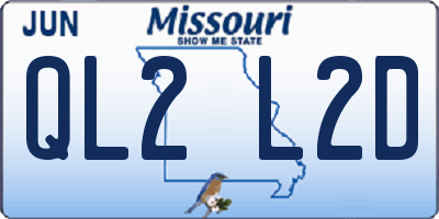 MO license plate QL2L2D