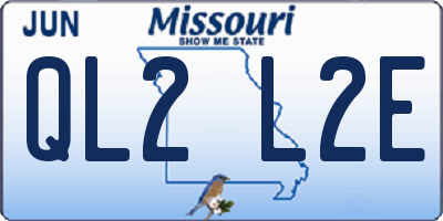 MO license plate QL2L2E