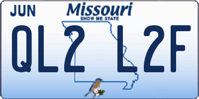 MO license plate QL2L2F