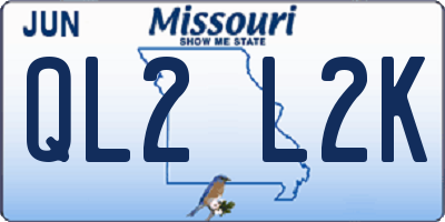 MO license plate QL2L2K