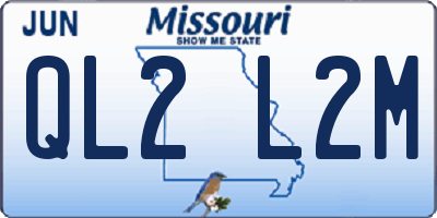 MO license plate QL2L2M