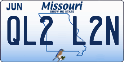 MO license plate QL2L2N