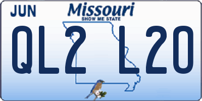 MO license plate QL2L2O