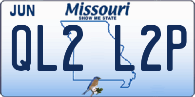 MO license plate QL2L2P
