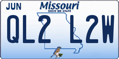 MO license plate QL2L2W