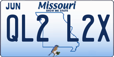MO license plate QL2L2X