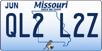 MO license plate QL2L2Z