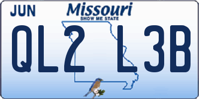 MO license plate QL2L3B