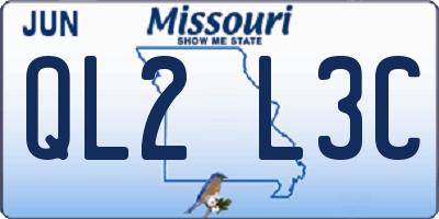 MO license plate QL2L3C
