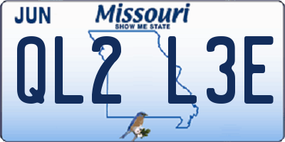 MO license plate QL2L3E
