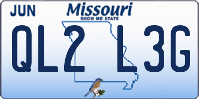 MO license plate QL2L3G