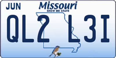 MO license plate QL2L3I