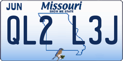 MO license plate QL2L3J