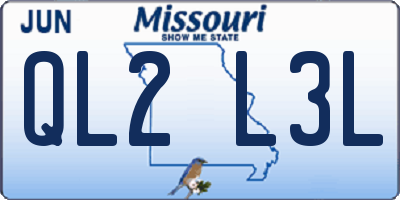 MO license plate QL2L3L