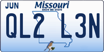 MO license plate QL2L3N