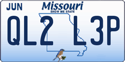 MO license plate QL2L3P