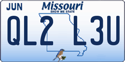 MO license plate QL2L3U