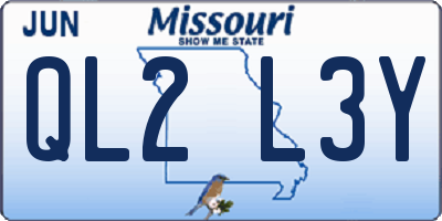 MO license plate QL2L3Y