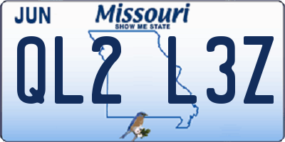 MO license plate QL2L3Z