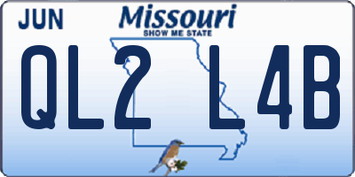 MO license plate QL2L4B