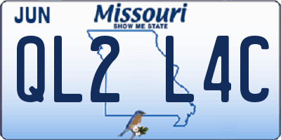 MO license plate QL2L4C